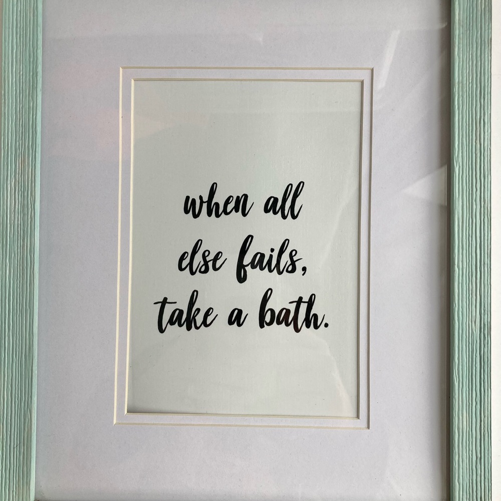When All Else Fails Take A Bath Framed Bathroom Decor Blue 8x10 Frame - Picture 4 of 5